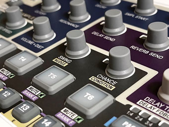 'X:Samples Colors' Instrument Overlay by mxpand - for Elektron Model:Samples, sampling groovebox, high-quality operation template/front foil/skin/film