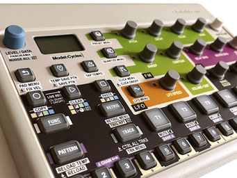 'X:Cycles Colors' Instrument Overlay by mxpand - for Elektron Model:Cycles, FM synthesizer, groovebox, high-quality operation template/front foil/skin/film