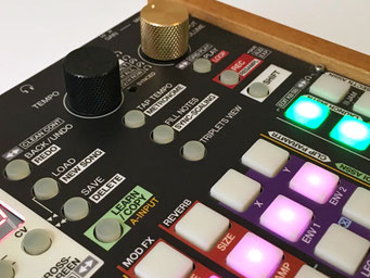 Deluge Community 1.2 Overlay (Chopin firmware) for intuitive design + unlabelled functions ‚Xluge Complete Colors’ by mxpand - synthesizer, Sampler, sequencer, groovebox from Synthstrom Audible, high-quality operation template/front foil/skin/film