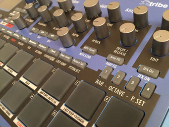 Xtribe Blue, Instrument Overlay von mxpand - für Korg Electribe 2 (E2), Synthesizer, Groovebox, Sequencer, hochwertige Bedien-Schablone/Skin/Folie, EMX-1