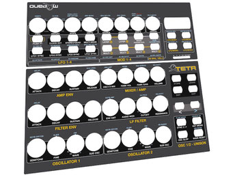 Xtetr BCR - Behringer BCR2000 Controller Overlay + MIDI Template, mxpand - für DSI Tetra (Dave Smith Instruments, Sequential Circuits), analog Desktop-Synthesizer, hochwertige Bedien-Schablone/Folie/Skin, intuitiver Hardware Editor