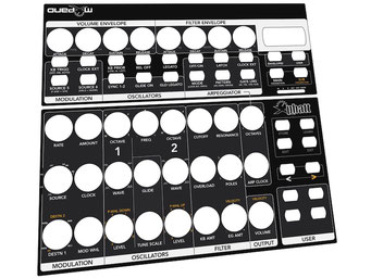 Xphatt BCR - Behringer BCR2000 Controller Overlay + MIDI template, mxpand - for Moog Little Phatty / Slim Phatty, analog synthesizer, high-quality operation template/front foil/skin, intuitive hardware editor