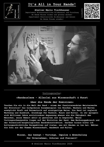 «Handauslese - Allerlei aus Wissenschaft & Kunst über die Hände der Homininen»