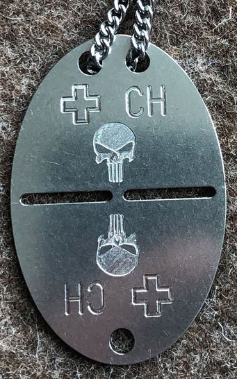 Militär Erkennungsmarke Punisher Schädel