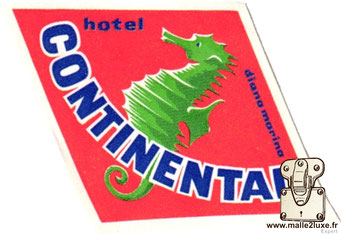 Old hotel labels for trunks Hotel continental Diano Marino