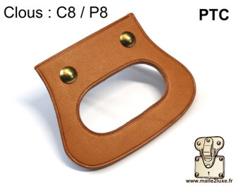 PTC full-grain leather wardrobe trunk interior handle.