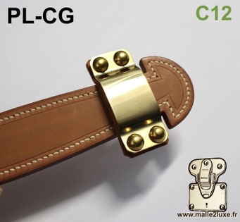 Support PL-CG en laiton massif poli pour poignée en cuir.