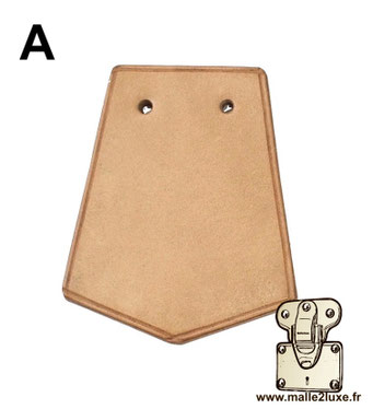 Poignée tirette intérieur cuir pour malle dressing / wardrobe - couleur : Naturel (A)