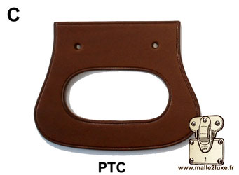 Poignée intérieure PTC en cuir pour aménagement de malle.