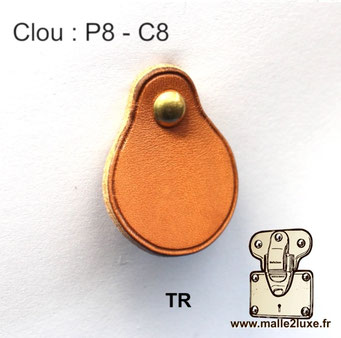 TR full-grain leather drawer pull for wardrobe trunks.