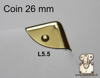 Premium hardened solid brass corners for luxury trunk manufacturing.