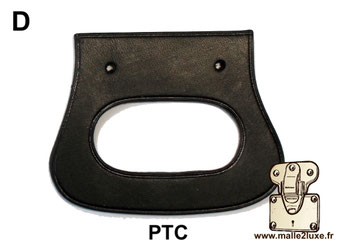 Poignée PTC en cuir pleine fleur pour malle et coffre de rangement.