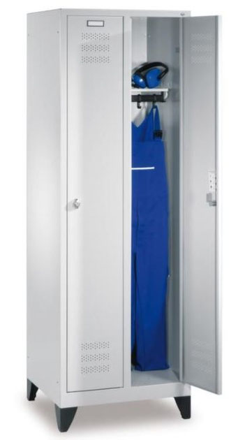 Garderobenschrank 2 Abteile Farbe grau - lagerconsulting.at