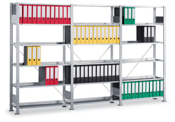 Aktenregal offen 3 Regalfelder (1 Grundfeld 2 Anbaufelder) - lagerconsulting.at