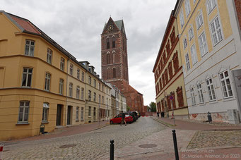 Blick von der St. Georgen Kirche zur St. Marien Kirche.