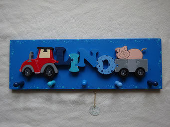 Traktor - NAME - Anhänger mit Schwein