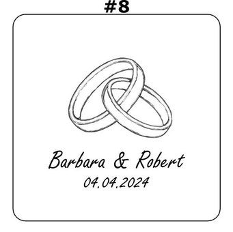 #8 - 2 Ringe + Name + Datum - Ringbox für Hochzeit