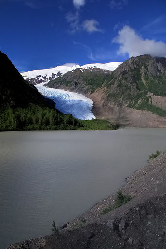 Erste Gletscher auf dem Weg nach Stewart