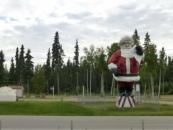 Hier ist der Santa Claus das ganze Jahr, North Pole, Alaska