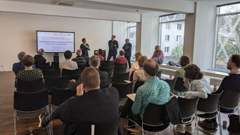 Vortrag von Prof. Dr. Friederike Edel, Dr. Armin Schuster und Prof. Dr. Werner Stork (Hochschule Darmstadt) zum Thema "Genossenschaftliche Prinzipien als Leitgedanken zur Ausgestaltung resilienter Verantwortungsgesellschaften". | Foto: IZGS 