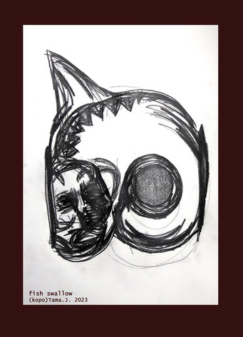  fish swallow  by(kopo)Tama.J. 2023 https://kopotama.jimdofree.com https://www.instagram.com/tama_the_drama/ #art #pen #sketch #famous #abstract ##artgallery  #pencil #painting #acrylic #photography #sexy #magic #@