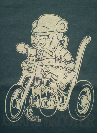 Trike Bear Tee/トライクベア デニムＴシャツ