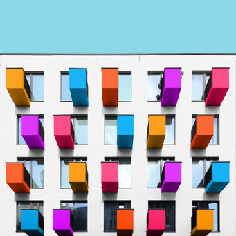 small buttons - Berlin colorful facades modern architecture photography 