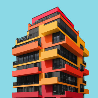 angular building - Berlin colorful facades modern architecture photography 