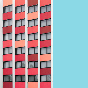 24 Windows - Linz colorful facades modern architecture photography 