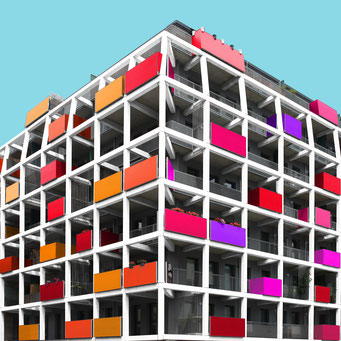 birdcage - vienna colorful facades modern architecture photography 