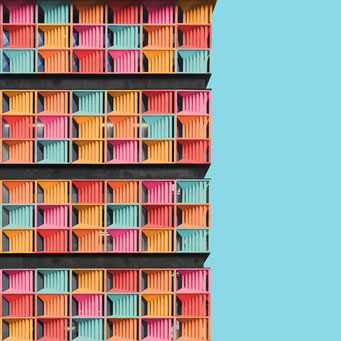 pixelated - Medellín colorful facades modern architecture photography 