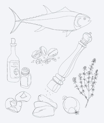 Illustrationen für ein Kochbuch von Sarah Wiener (ecovin)