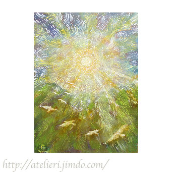 朝の響き - Les ailes 輝きを強くする 希望の羽音  テンペラ　油彩　キャンバス　個人蔵