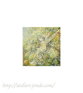 こごめばな - spirea 淡くひとつに積もりゆく 優しい声を思い浮かべて  テンペラ　油彩　キャンバス　個人蔵