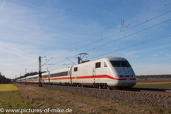 401 072 am 5.3.2018 bei Graben-Neudorf als ICE 372 Interlaken-Ost - Berlin-Ostbhf.