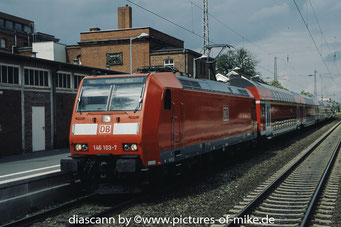 146 103 am 2.8.2008 in Verden mit RE 4419 Norddeich-Mole - Hannover