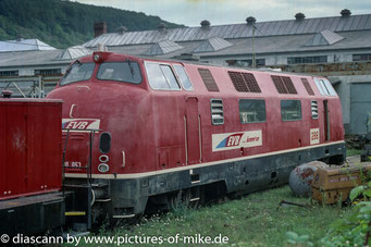 EVB 288 (ex 220 053) am 18.8.1999 in Mosbach bei Fa. Gmeinder, KM 1987, Fabriknummer 18297
