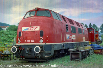EVB 288 (ex 220 053) am 18.8.1999 in Mosbach bei Fa. Gmeinder, KM 1987, Fabriknummer 18297