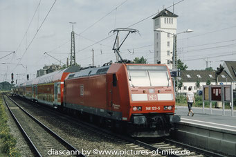 146 123 am 2.8.2008 in Verden mit RE 4412 Hannover - Bremen