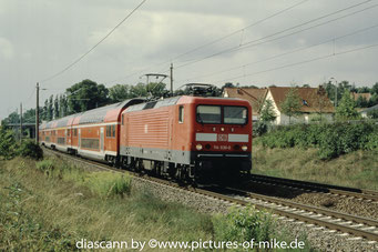114 030 am 26.8.2006 in Waren / Müritz mit RE 33111 Rostock - Lutherstadt-Wittenberg