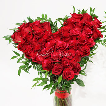 Coeur de roses rouges