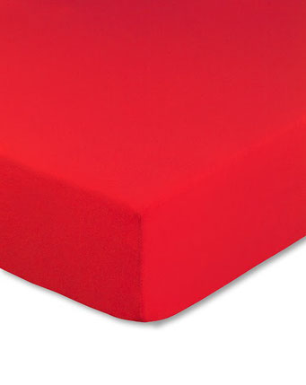Spannbettlaken mit hohem Seitensteg in Farbe rot aus 100% reiner Baumwolle