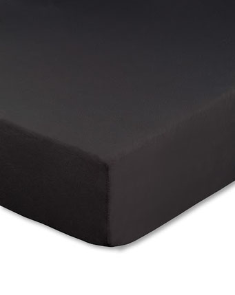 Spannbettlaken mit hohem Seitensteg in Farbe schwarz aus 100% reiner Baumwolle