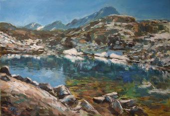 High In The Mountains, Öl_Lwd.70x100cm