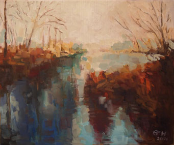 Fog Over The  Water  Öl_Lwd.60x50cm