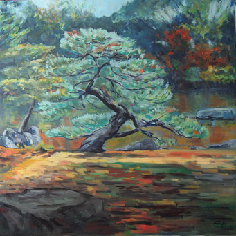 Japanese Garden Nr.4, Öl_Lwd. 80x80cm