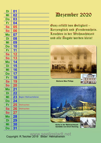 Seeligstadt Kalender 2020