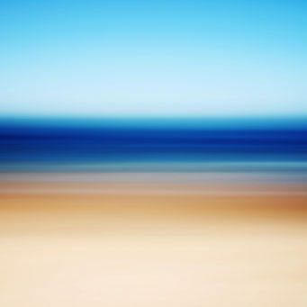 Manuela Deigert Fotokunst Start, ICM-Kunstfotografie Sommermeer, malerisches Meer in warmen verwischten Farben auf der ostfriesischen Insel Langeoog