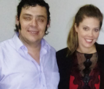 Lorna Cepeda y Marco T despues del show
