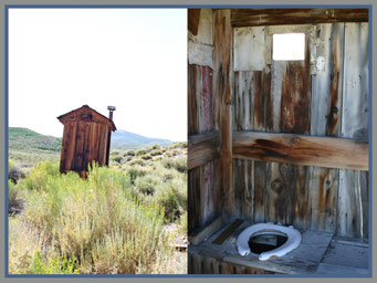 Hygiene ist das Gebot der Stunde: Freiluftklo in der Bodie- Ghost- Town Californien